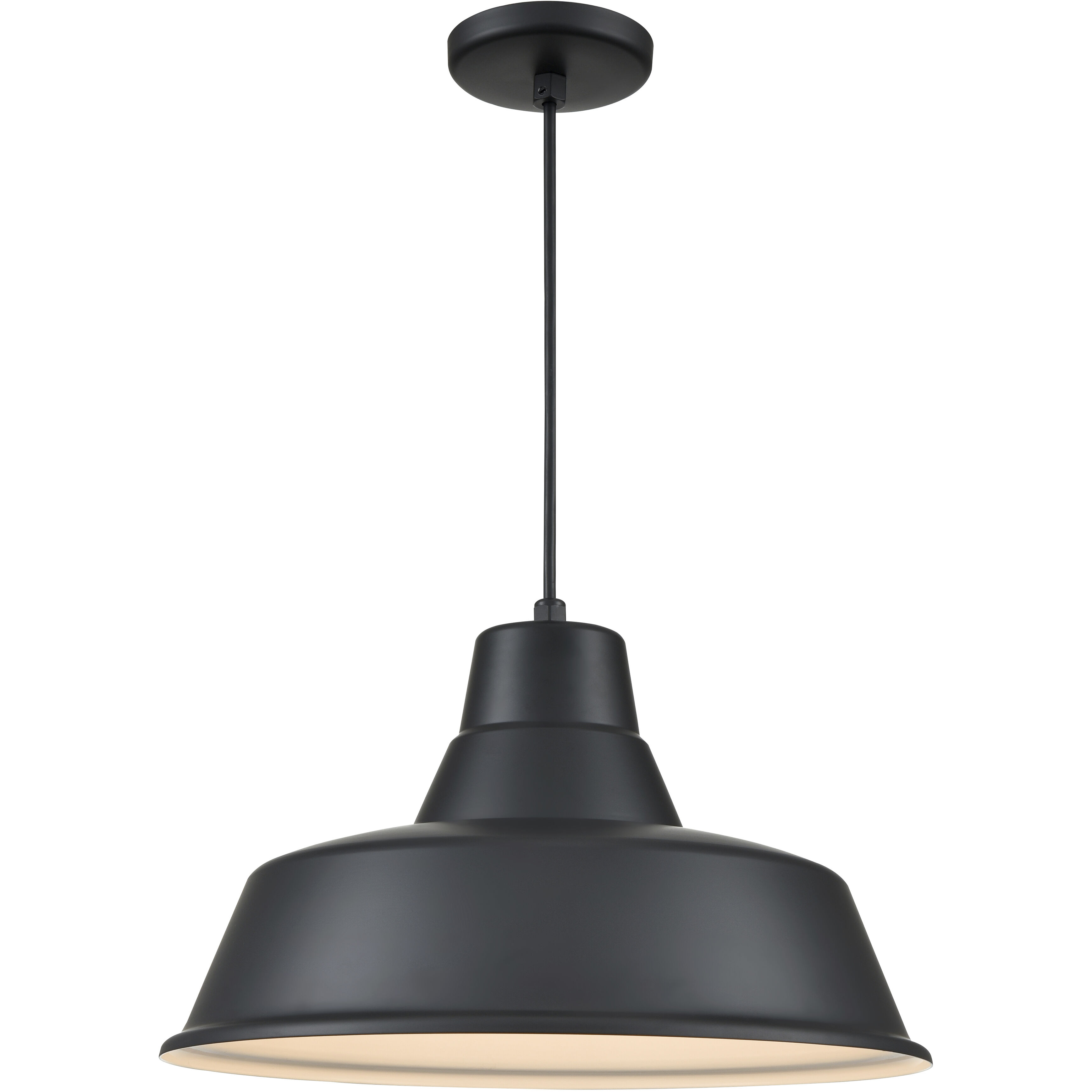 R Series 1 Light 17 inch Satin Black Outdoor Pendant